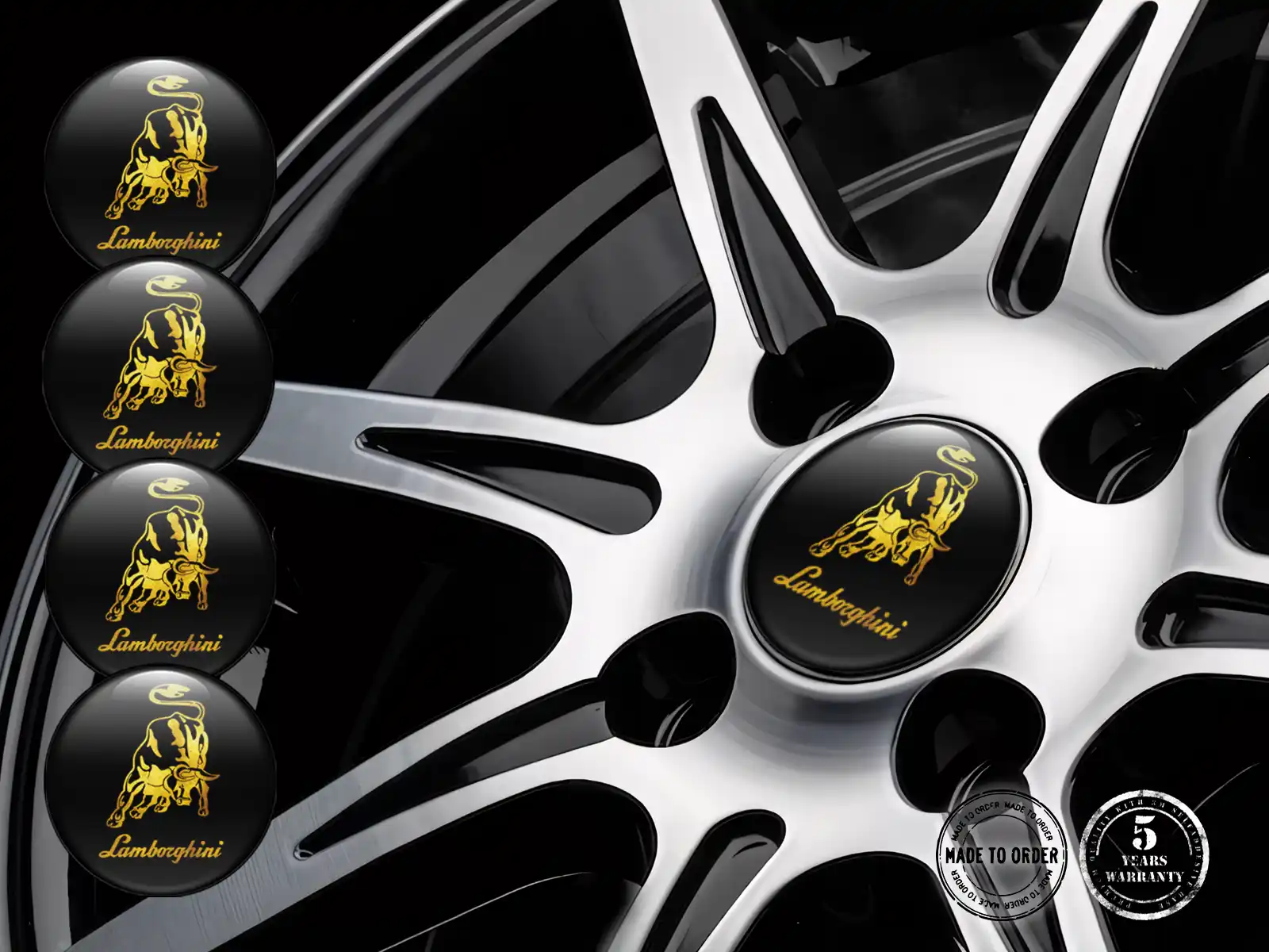 Lamborghini Radaufkleber Logo Hochwertige Epoxy-Edition